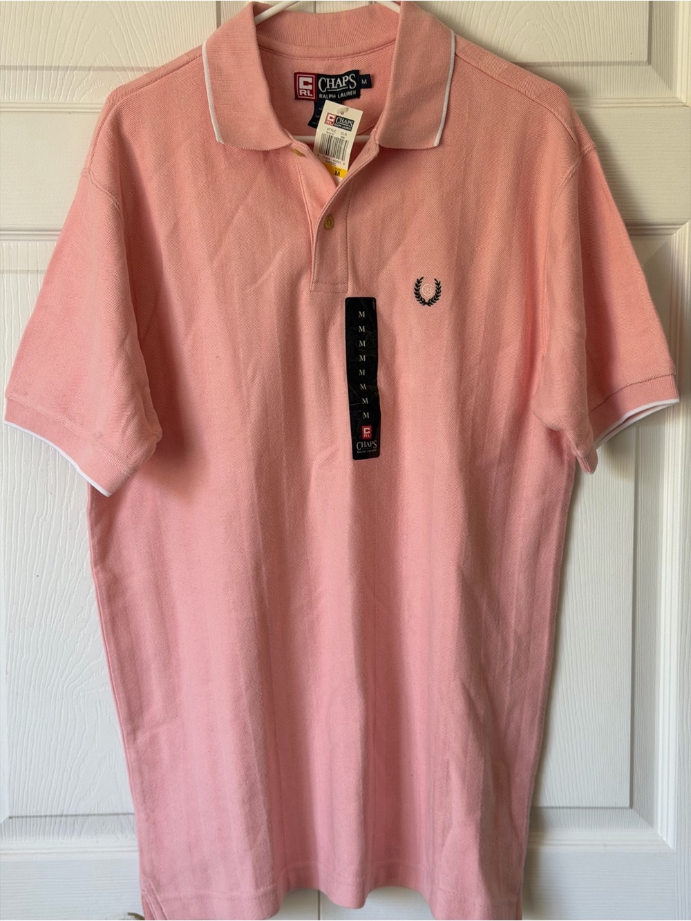 Ralph Lauren Chaps Men’s Light Pink Polo with White Trim - Picture 1 of 1